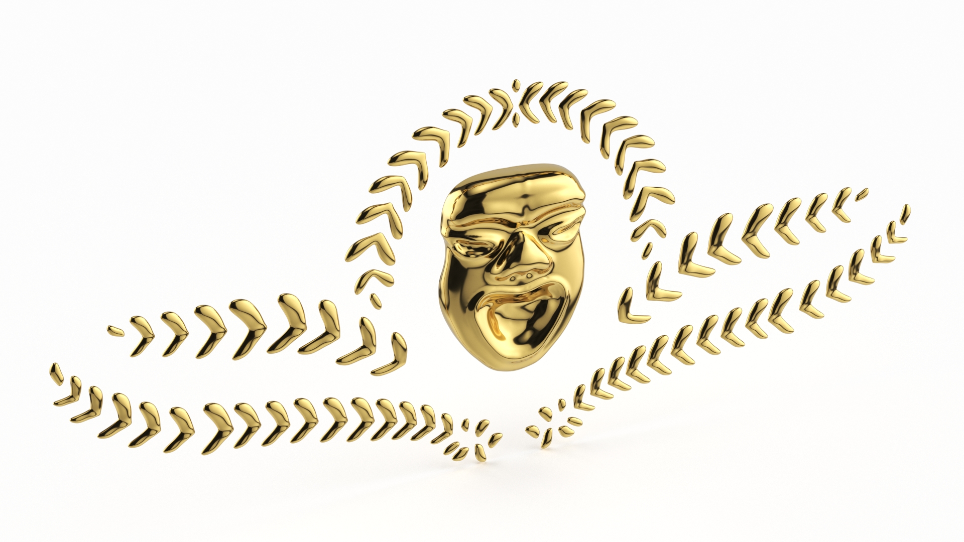 Theatrical Laurel Mask 3D
