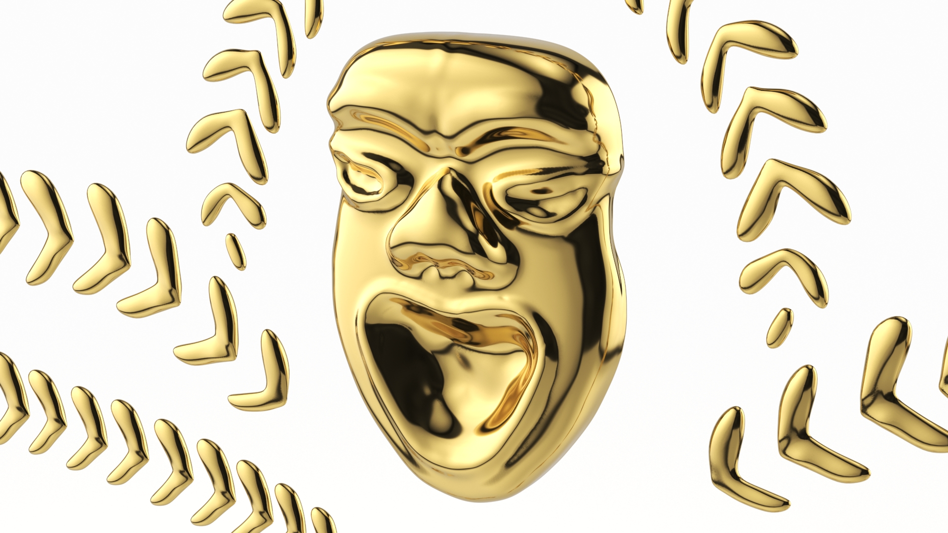 Theatrical Laurel Mask 3D