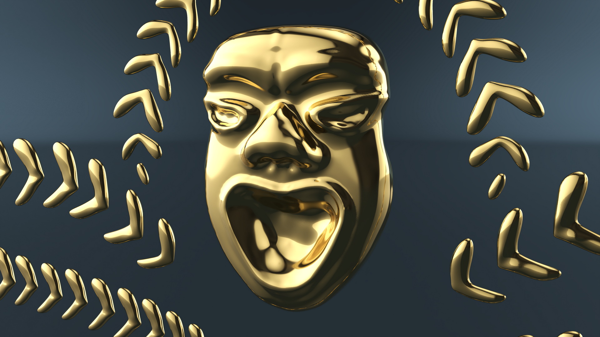 Theatrical Laurel Mask 3D