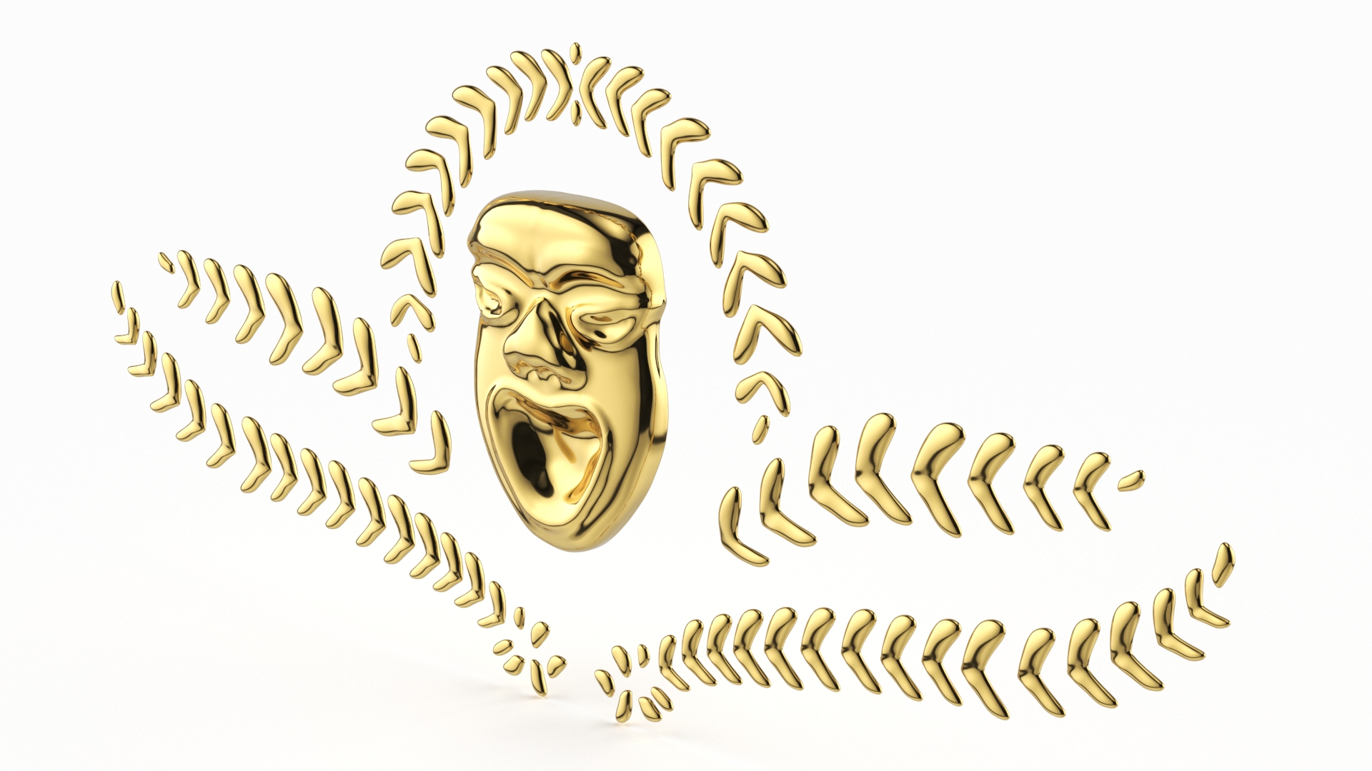 Theatrical Laurel Mask 3D