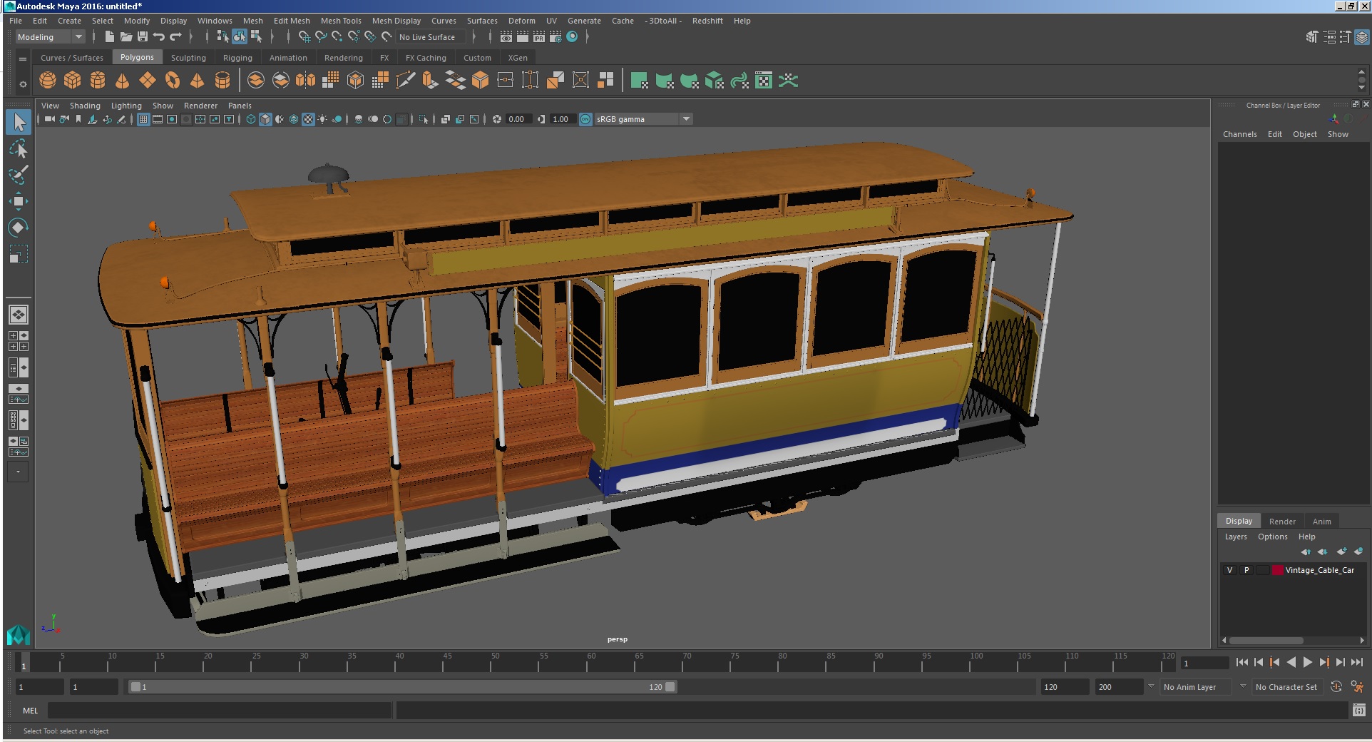 Vintage Cable Car 3D
