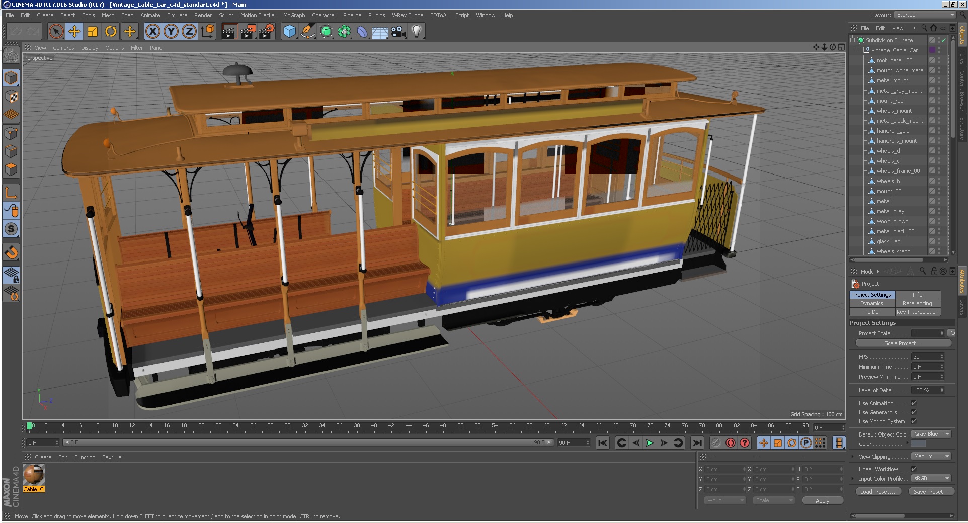 Vintage Cable Car 3D