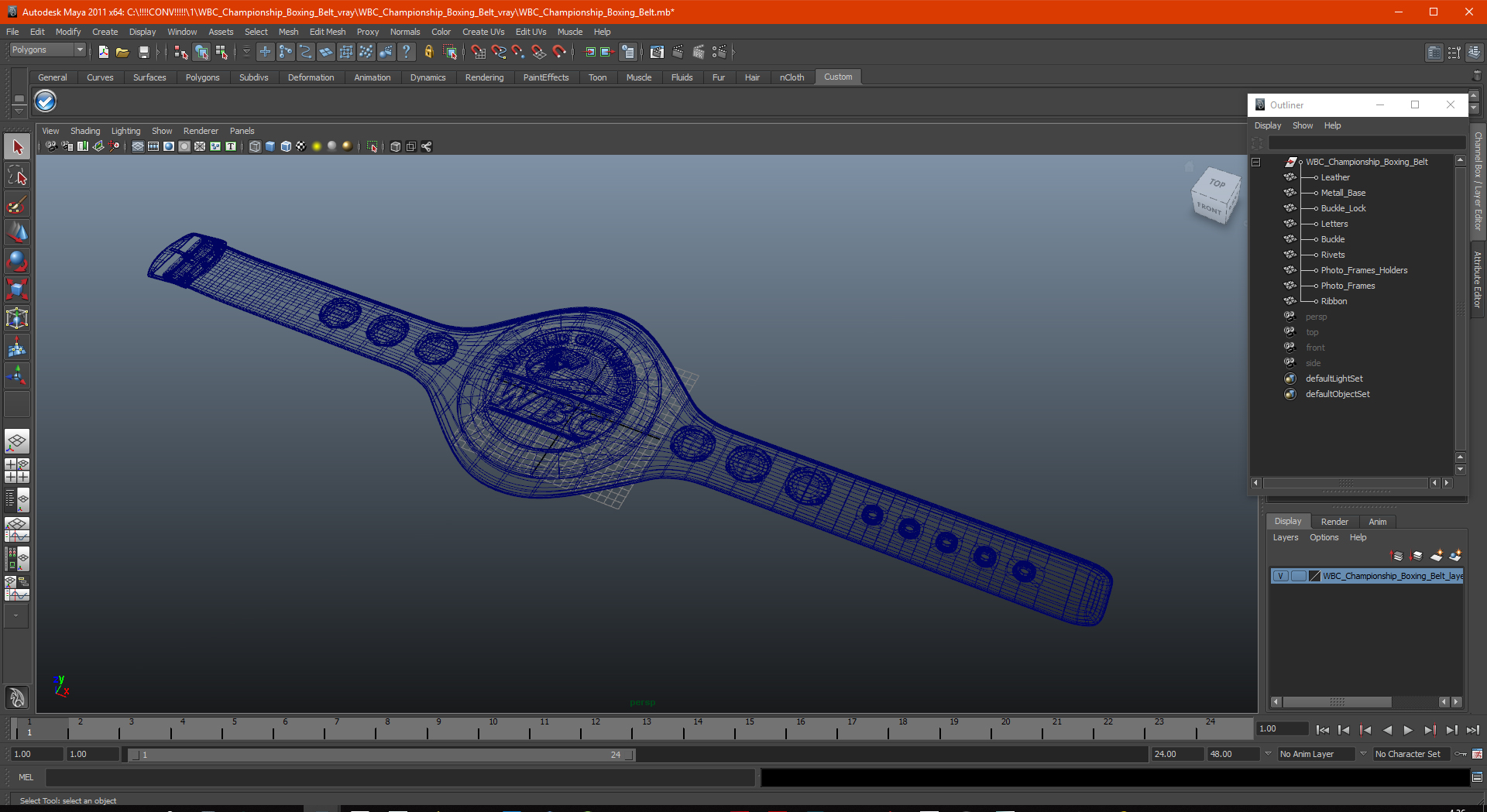 3D WBC Championship Boxing Belt model