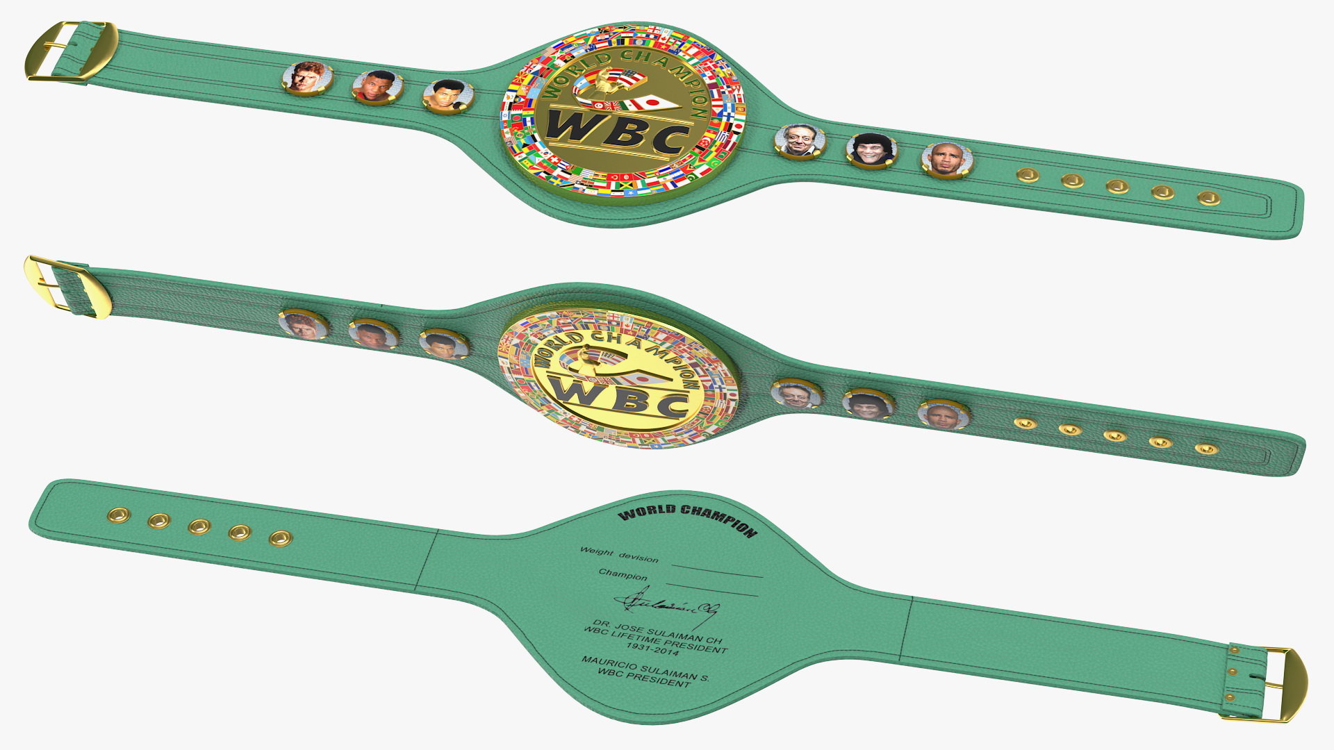 3D WBC Championship Boxing Belt model