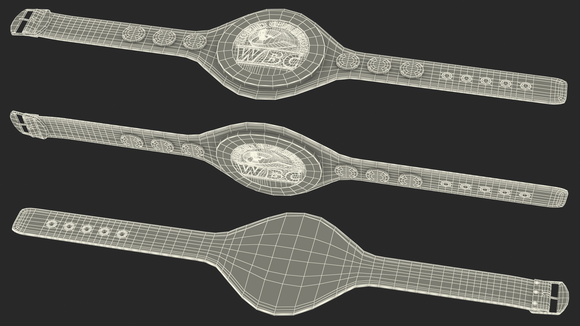 3D WBC Championship Boxing Belt model
