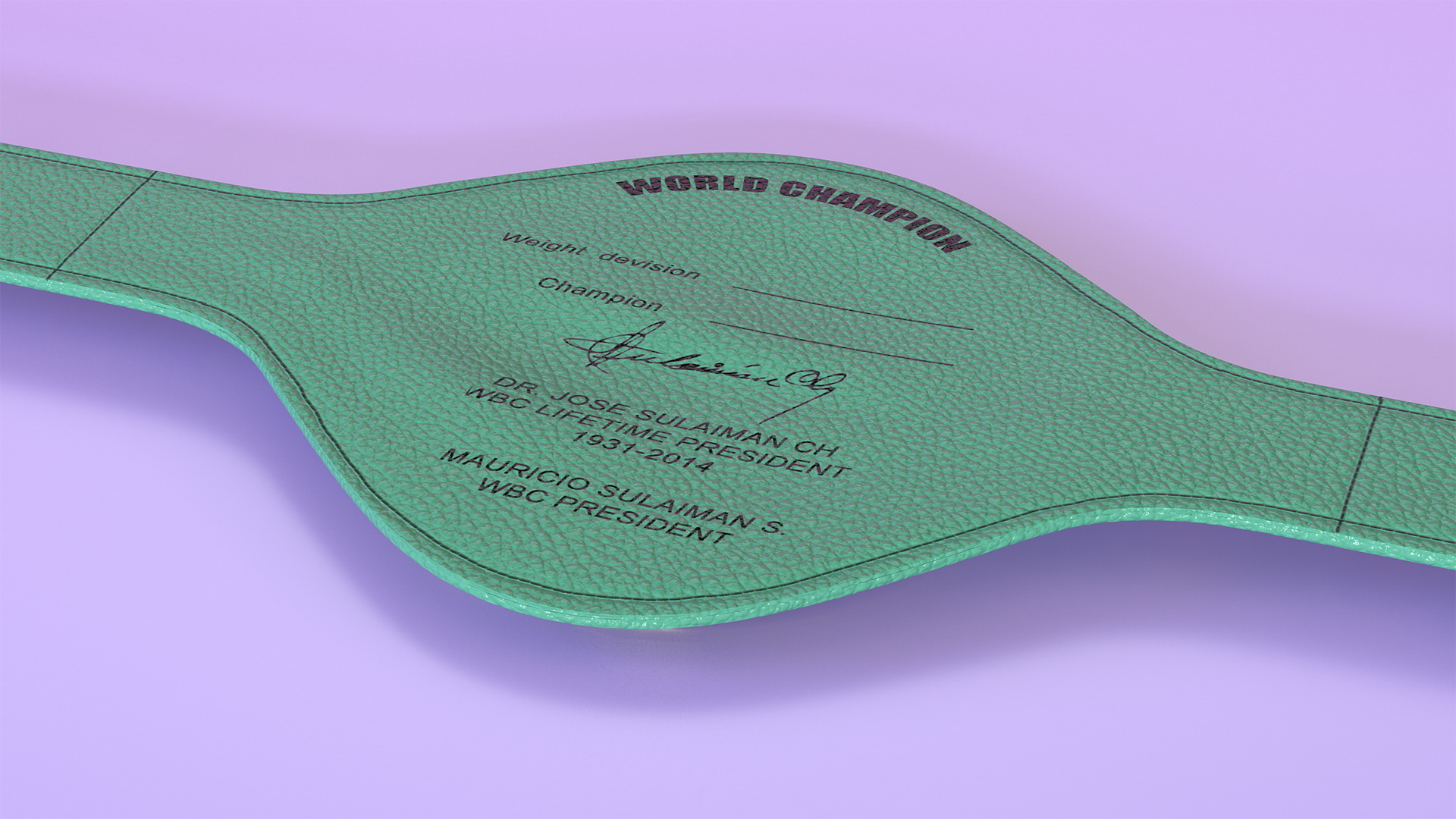 3D WBC Championship Boxing Belt model