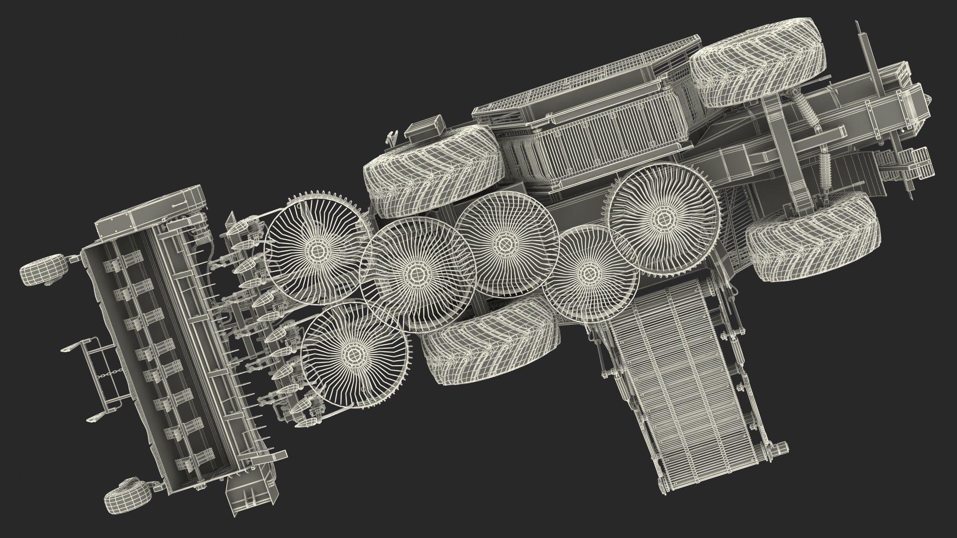 Self Propelled Sugar Beet Harvester Rigged 3D