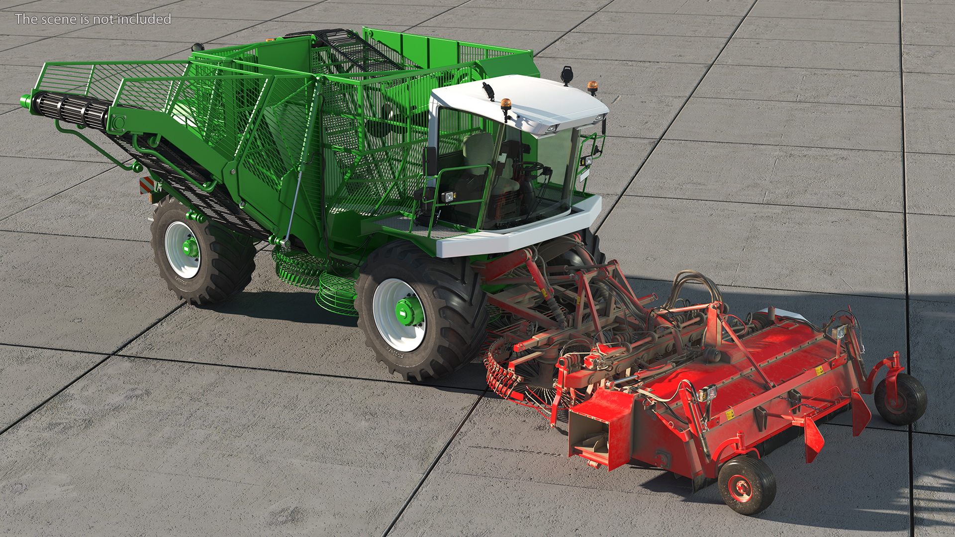 Self Propelled Sugar Beet Harvester Rigged 3D