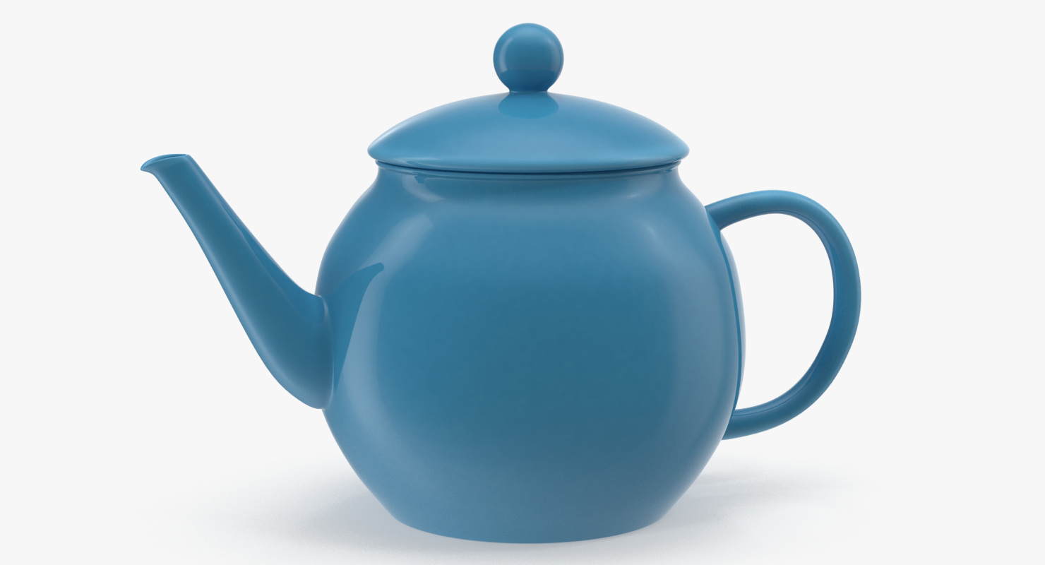 Blue Classic Ceramic Teapot 3D