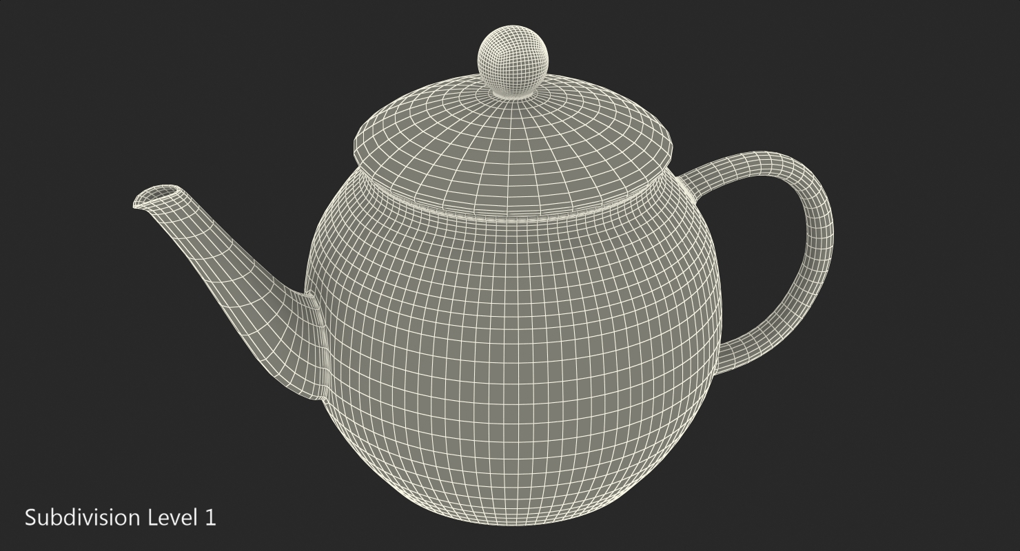 Blue Classic Ceramic Teapot 3D