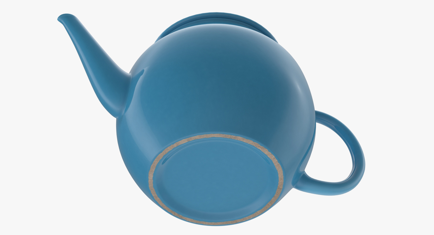 Blue Classic Ceramic Teapot 3D