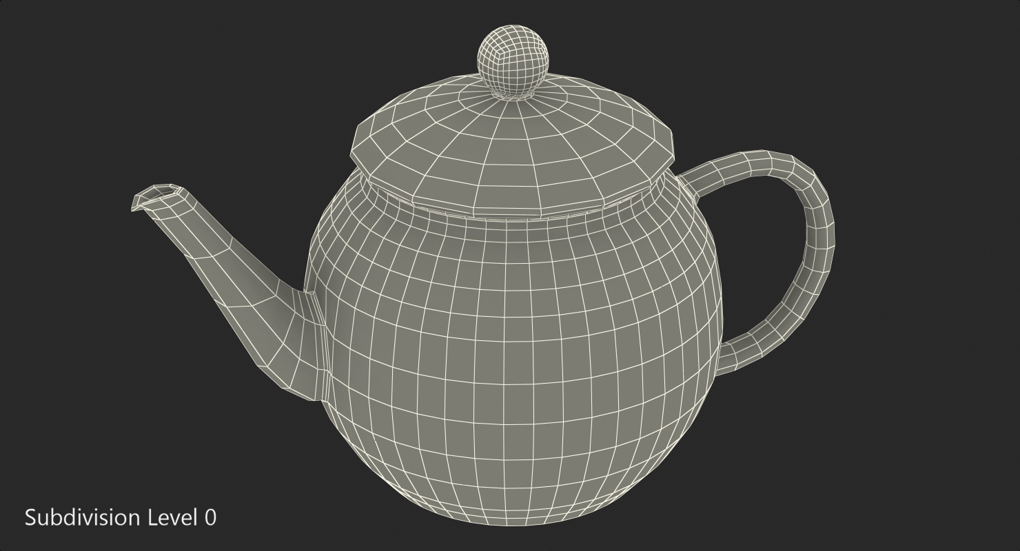 Blue Classic Ceramic Teapot 3D