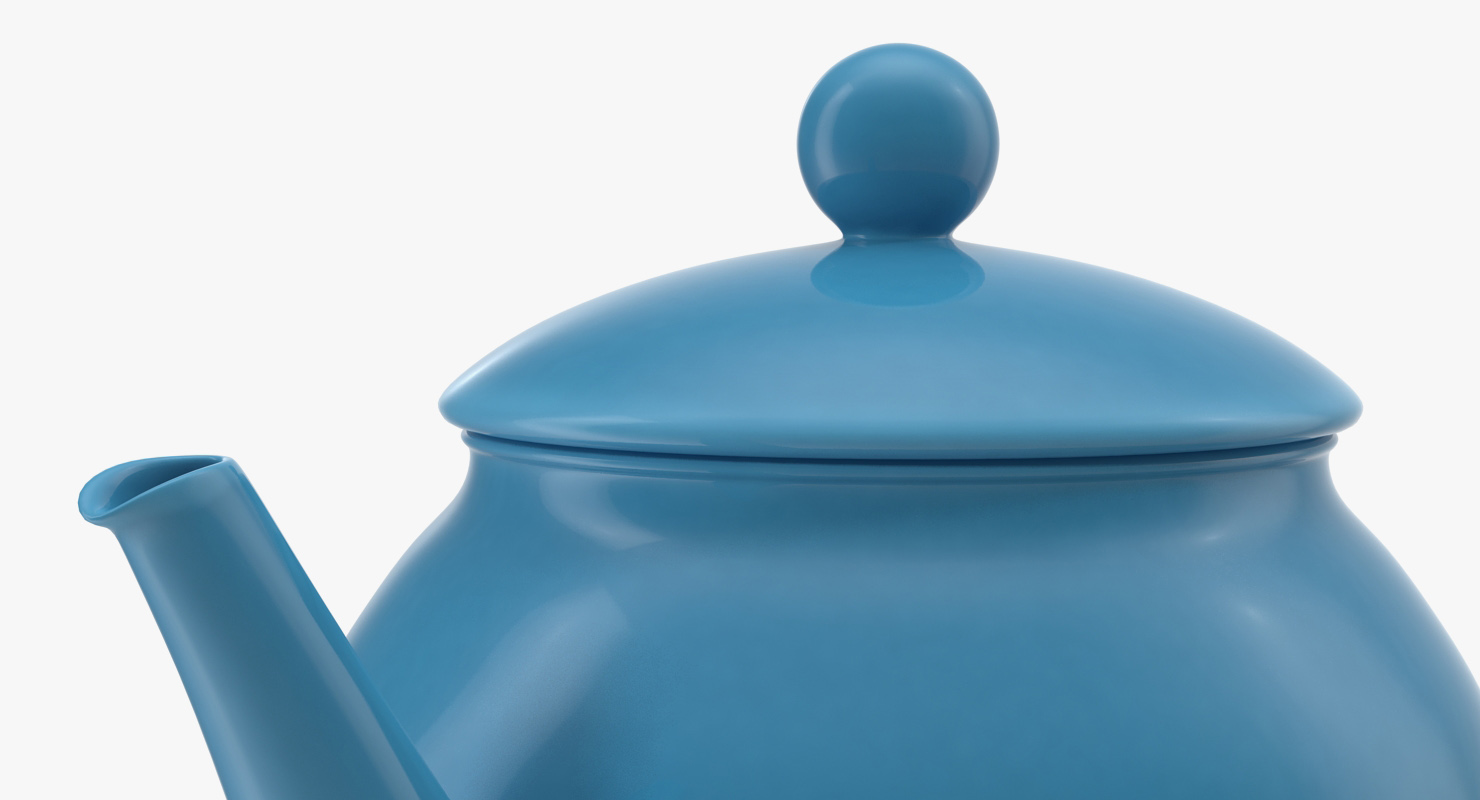 Blue Classic Ceramic Teapot 3D