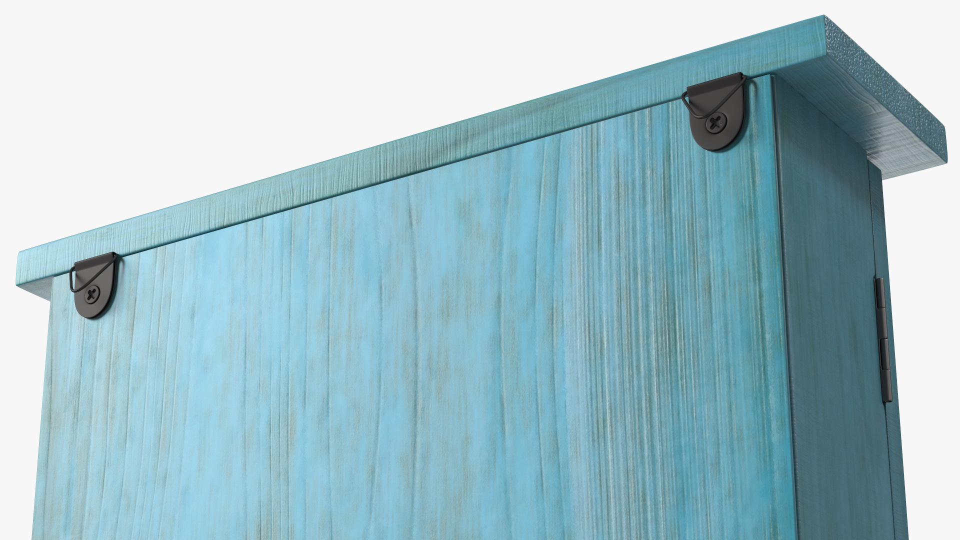 3D Pastoral Style Wooden Key Holder Box Blue