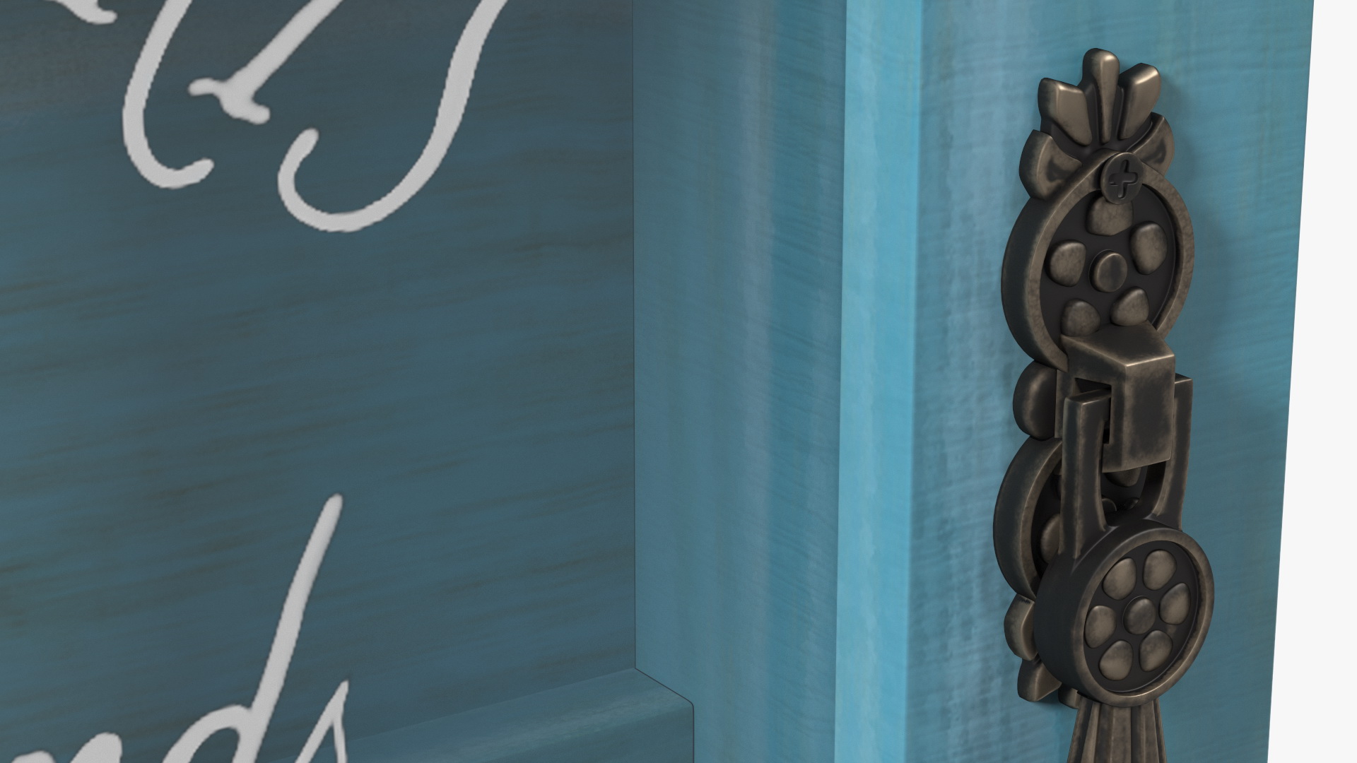 3D Pastoral Style Wooden Key Holder Box Blue