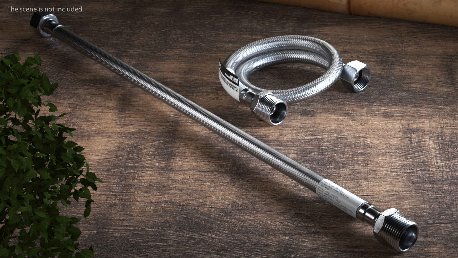 3D model Toilet Water Supply Reinforced Hose Set 40cm Monochrome