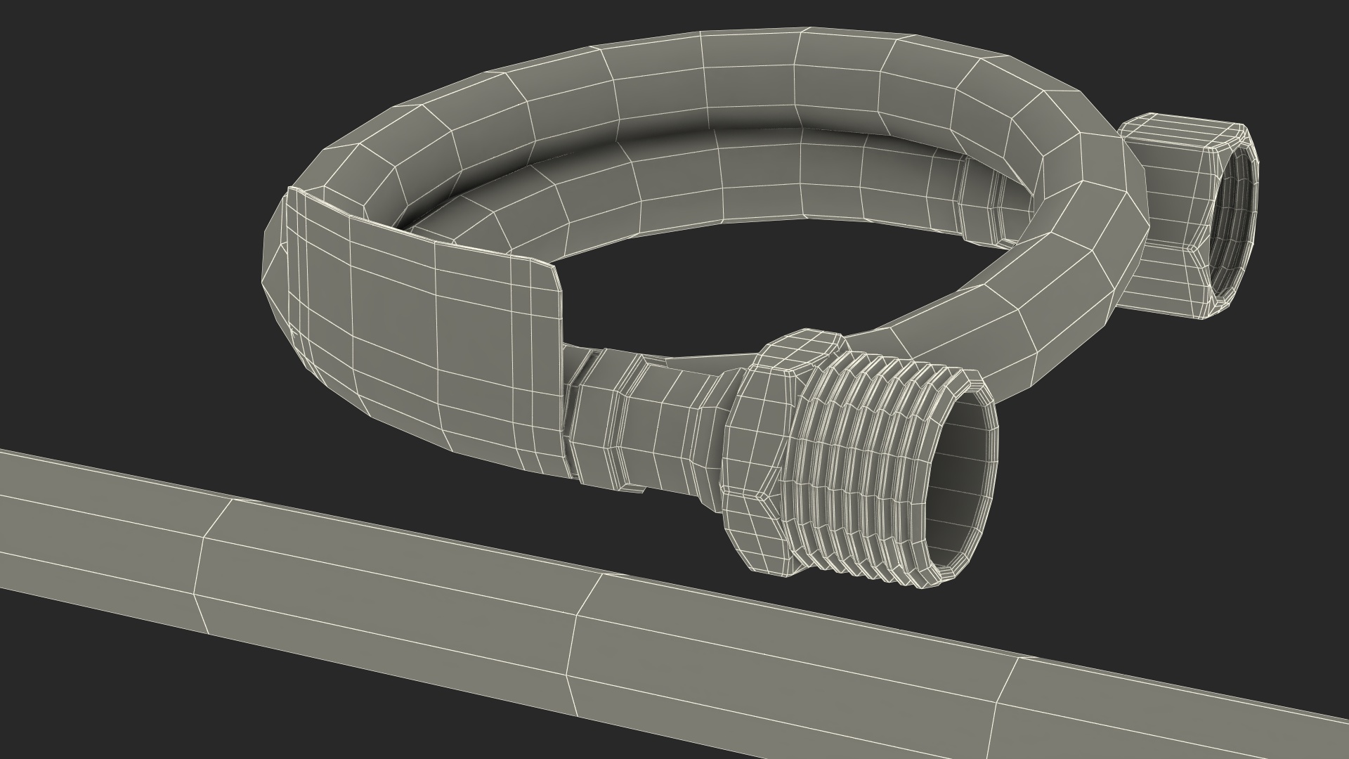 3D model Toilet Water Supply Reinforced Hose Set 40cm Monochrome
