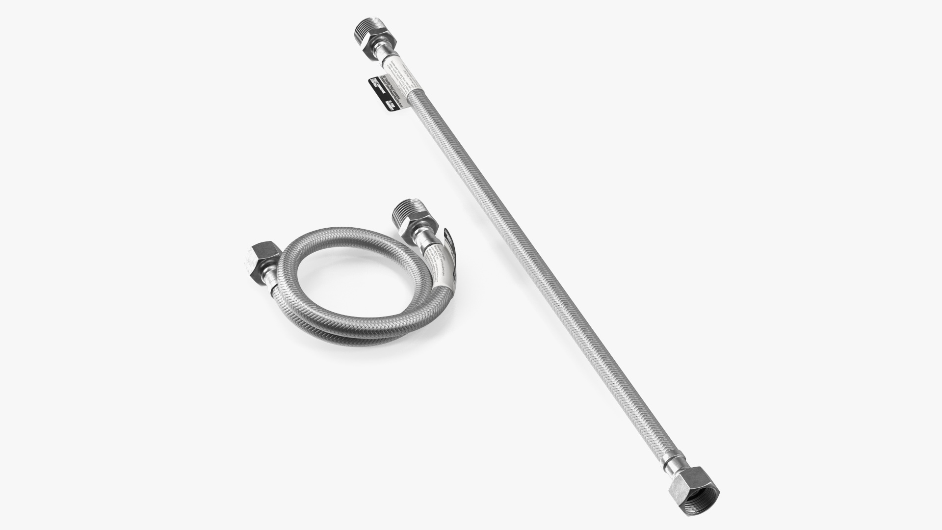 3D model Toilet Water Supply Reinforced Hose Set 40cm Monochrome
