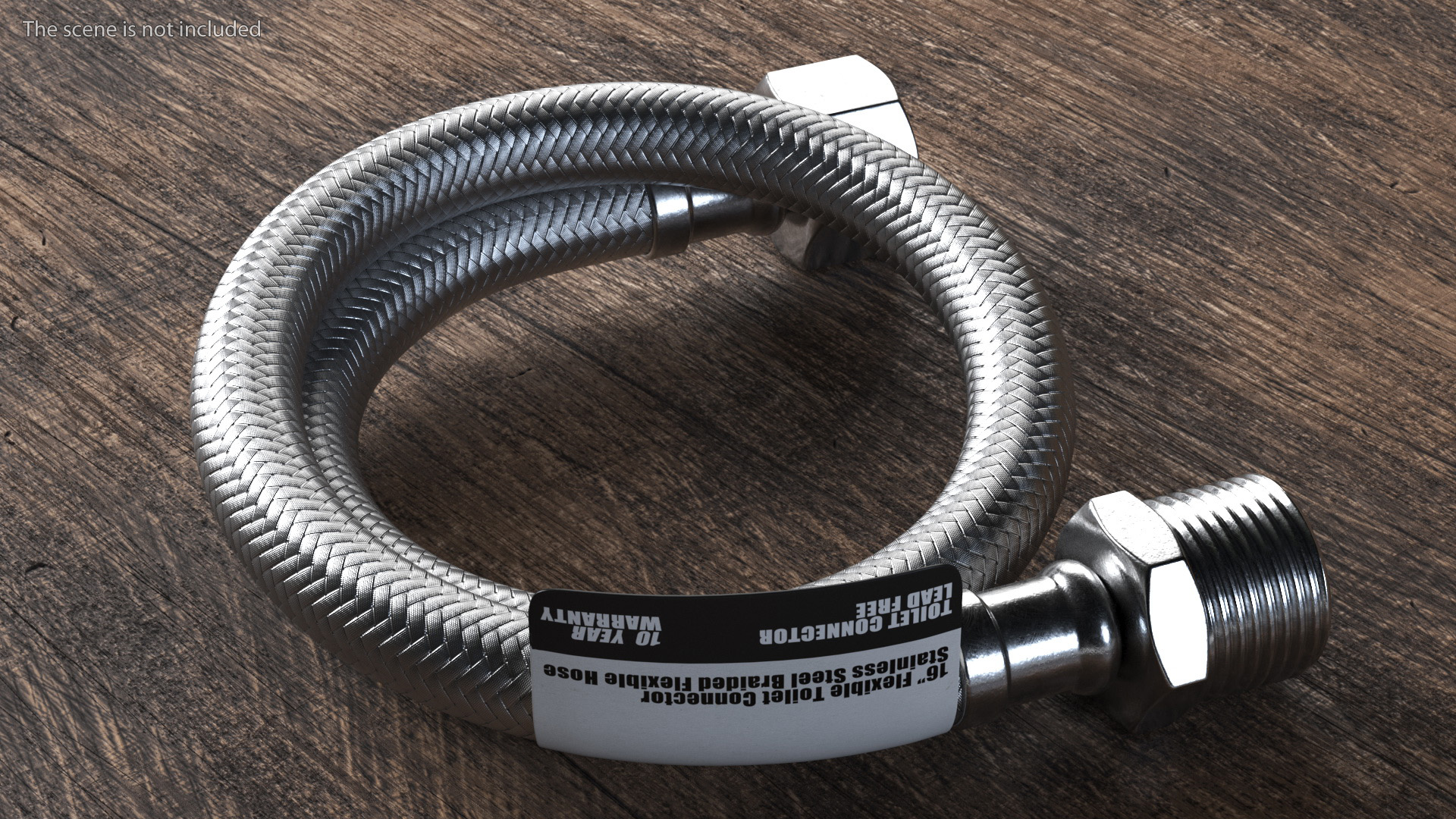 3D model Toilet Water Supply Reinforced Hose Set 40cm Monochrome