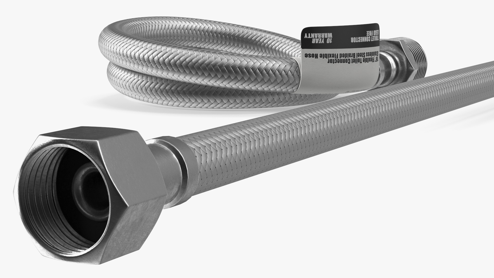 3D model Toilet Water Supply Reinforced Hose Set 40cm Monochrome