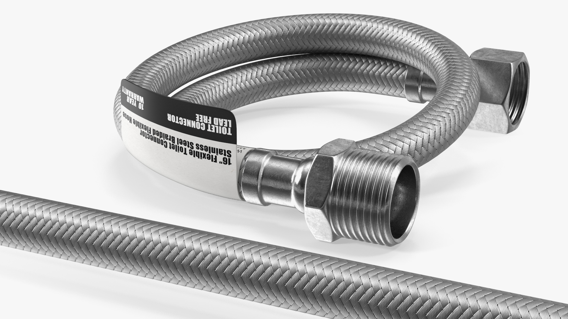 3D model Toilet Water Supply Reinforced Hose Set 40cm Monochrome