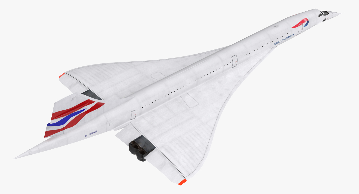 3D Concorde supersonic Passenger Jet Airliner British Airways model