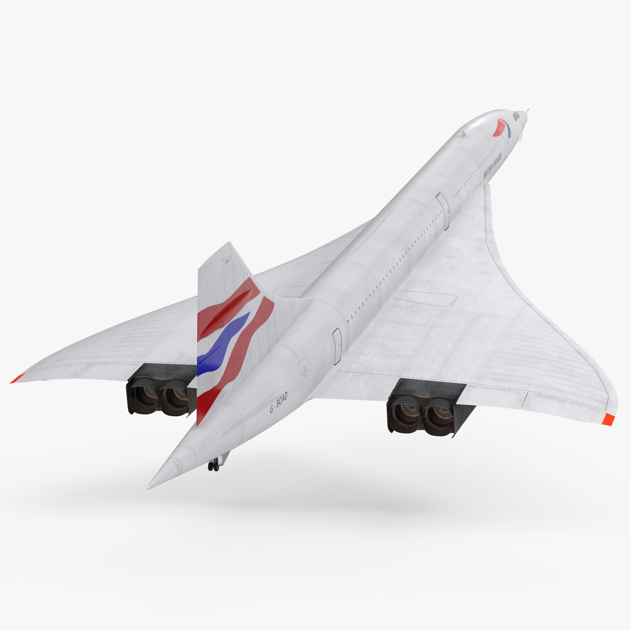 3D Concorde supersonic Passenger Jet Airliner British Airways model