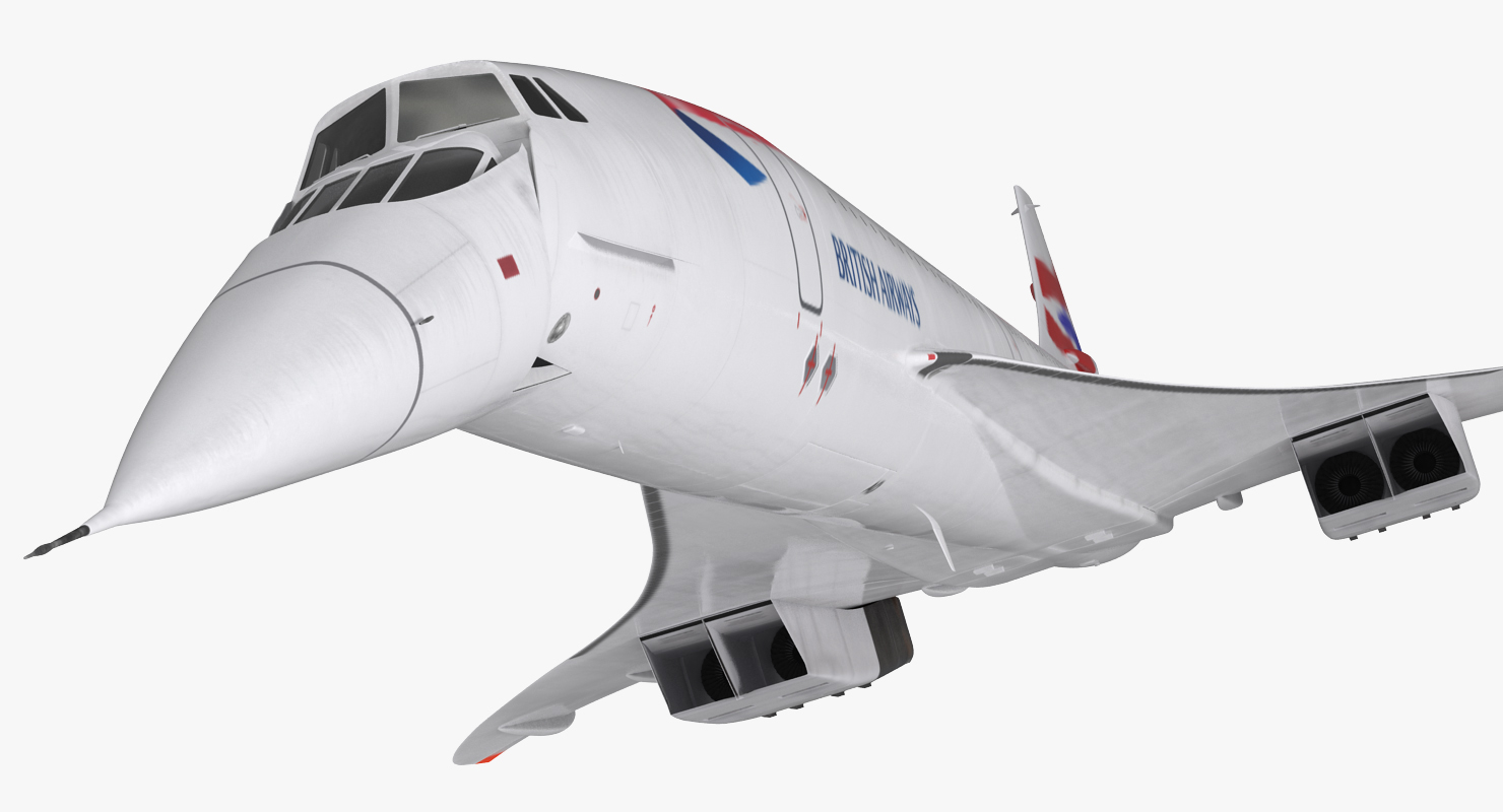 3D Concorde supersonic Passenger Jet Airliner British Airways model