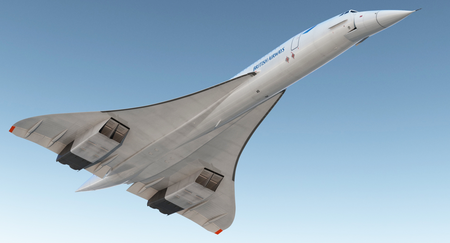 3D Concorde supersonic Passenger Jet Airliner British Airways model