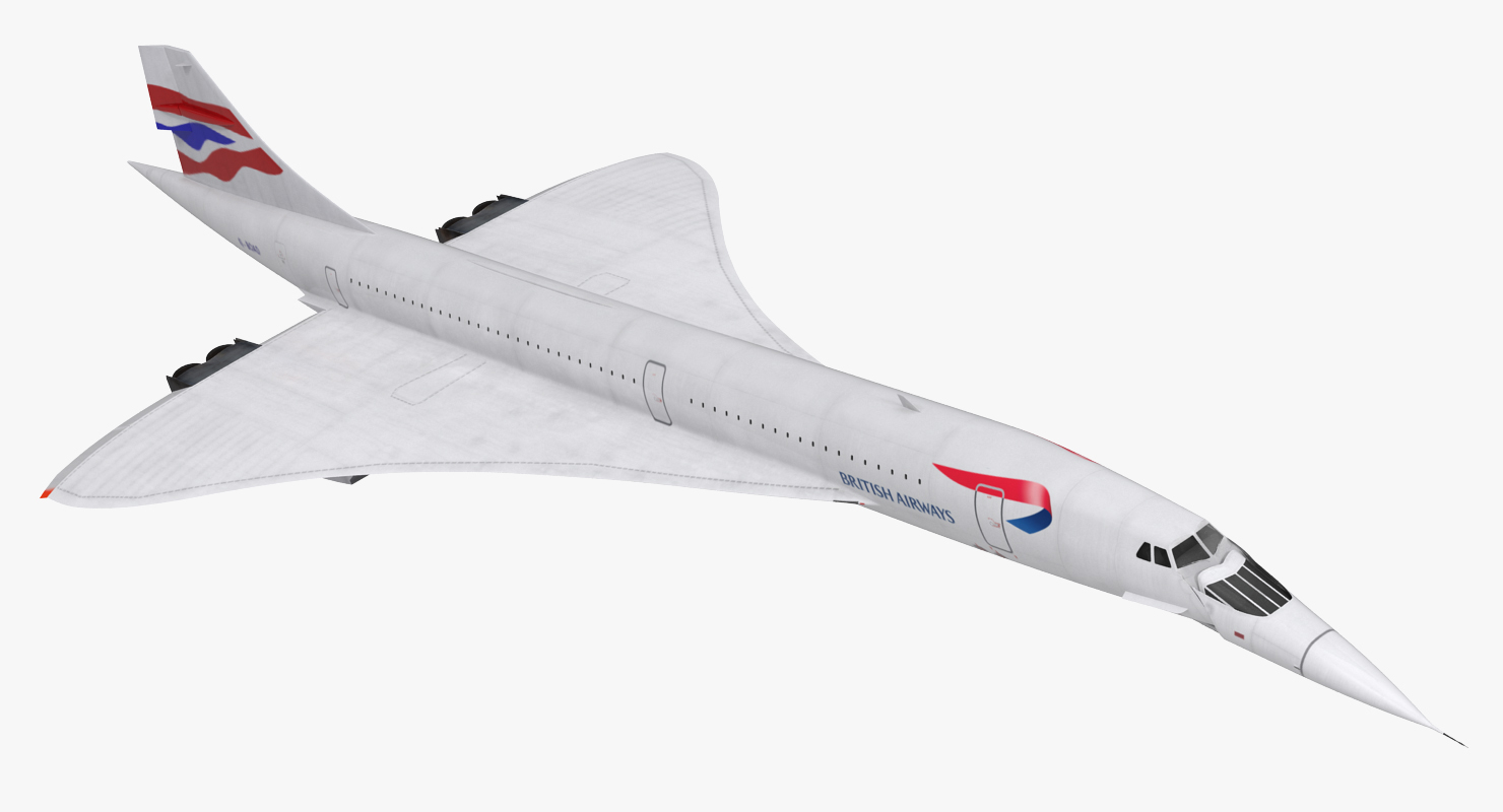 3D Concorde supersonic Passenger Jet Airliner British Airways model