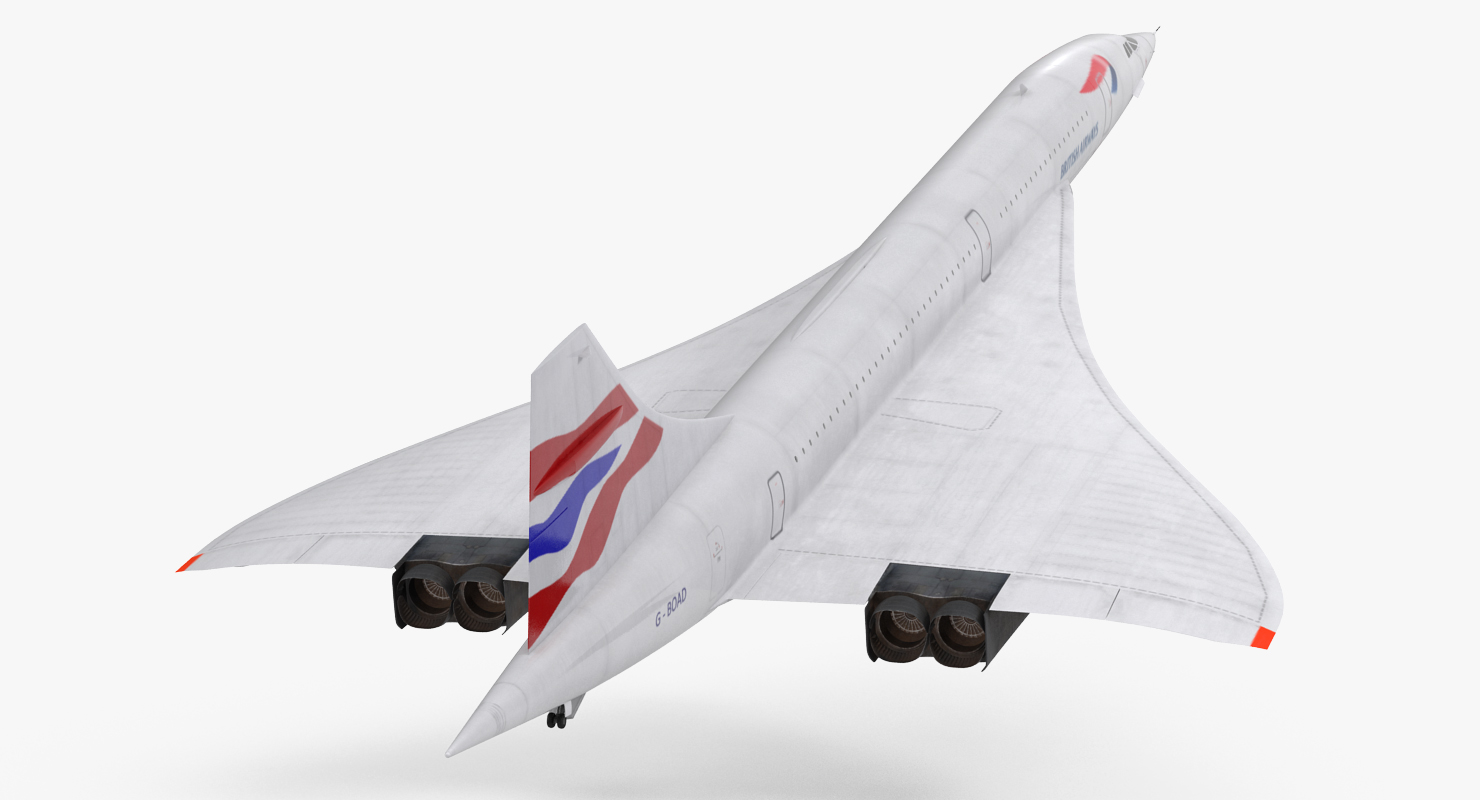 3D Concorde supersonic Passenger Jet Airliner British Airways model