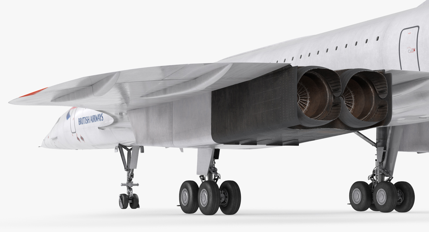 3D Concorde supersonic Passenger Jet Airliner British Airways model