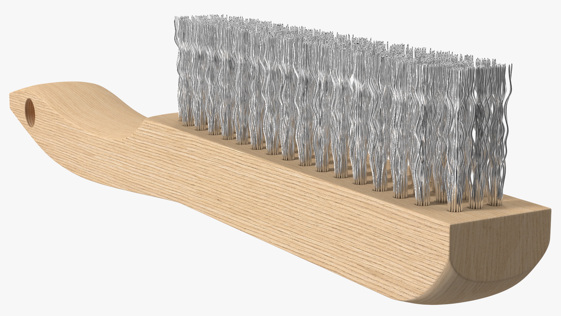 3D model Wooden Handle Steel Wire Brush