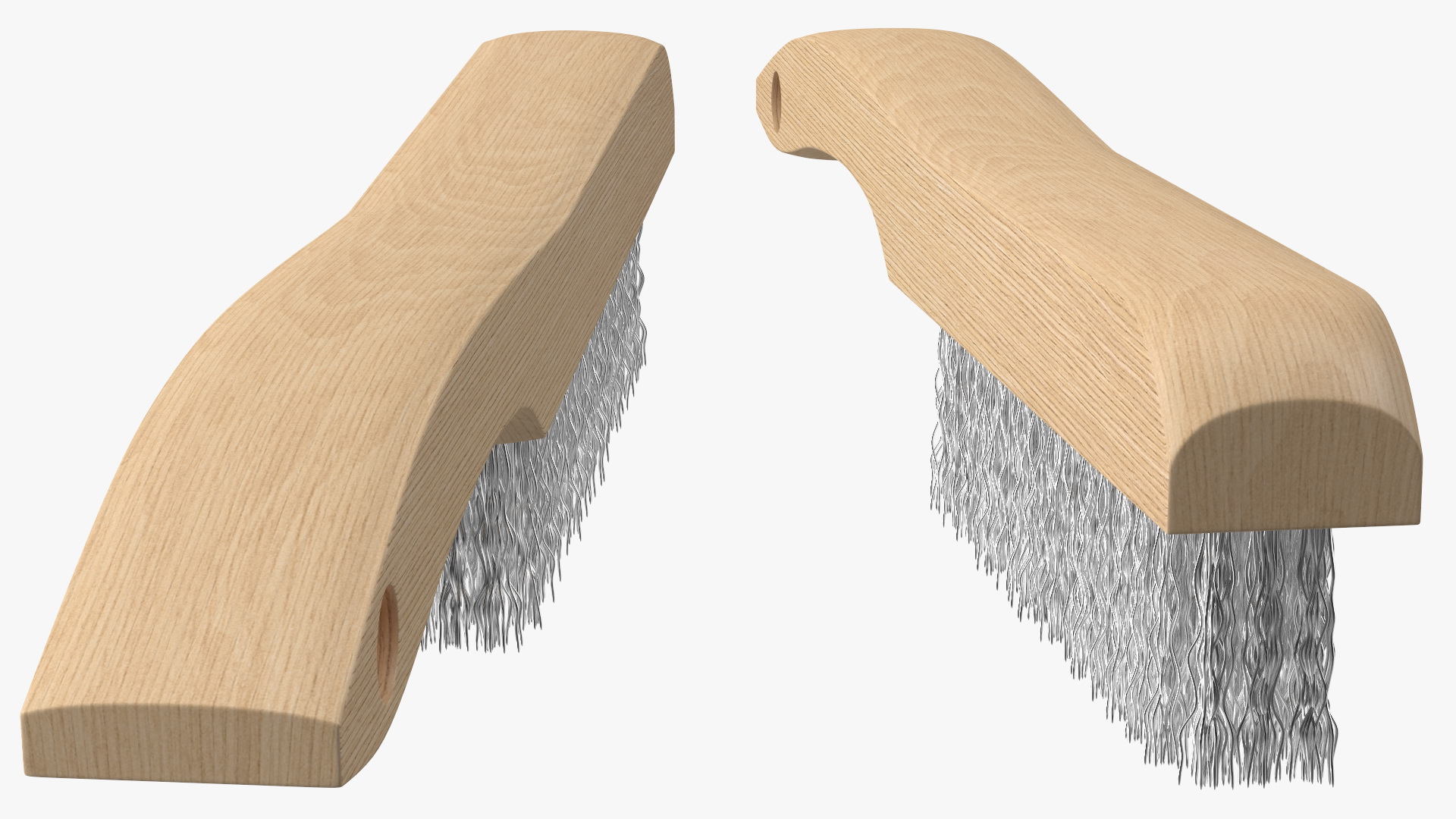 3D model Wooden Handle Steel Wire Brush
