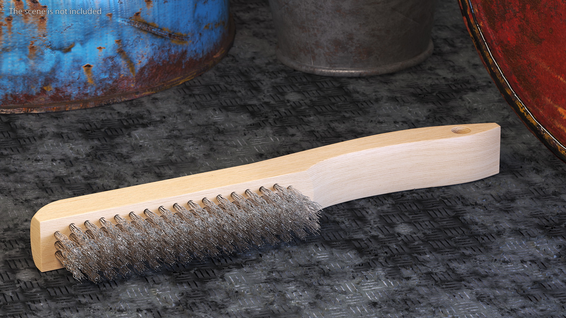 3D model Wooden Handle Steel Wire Brush