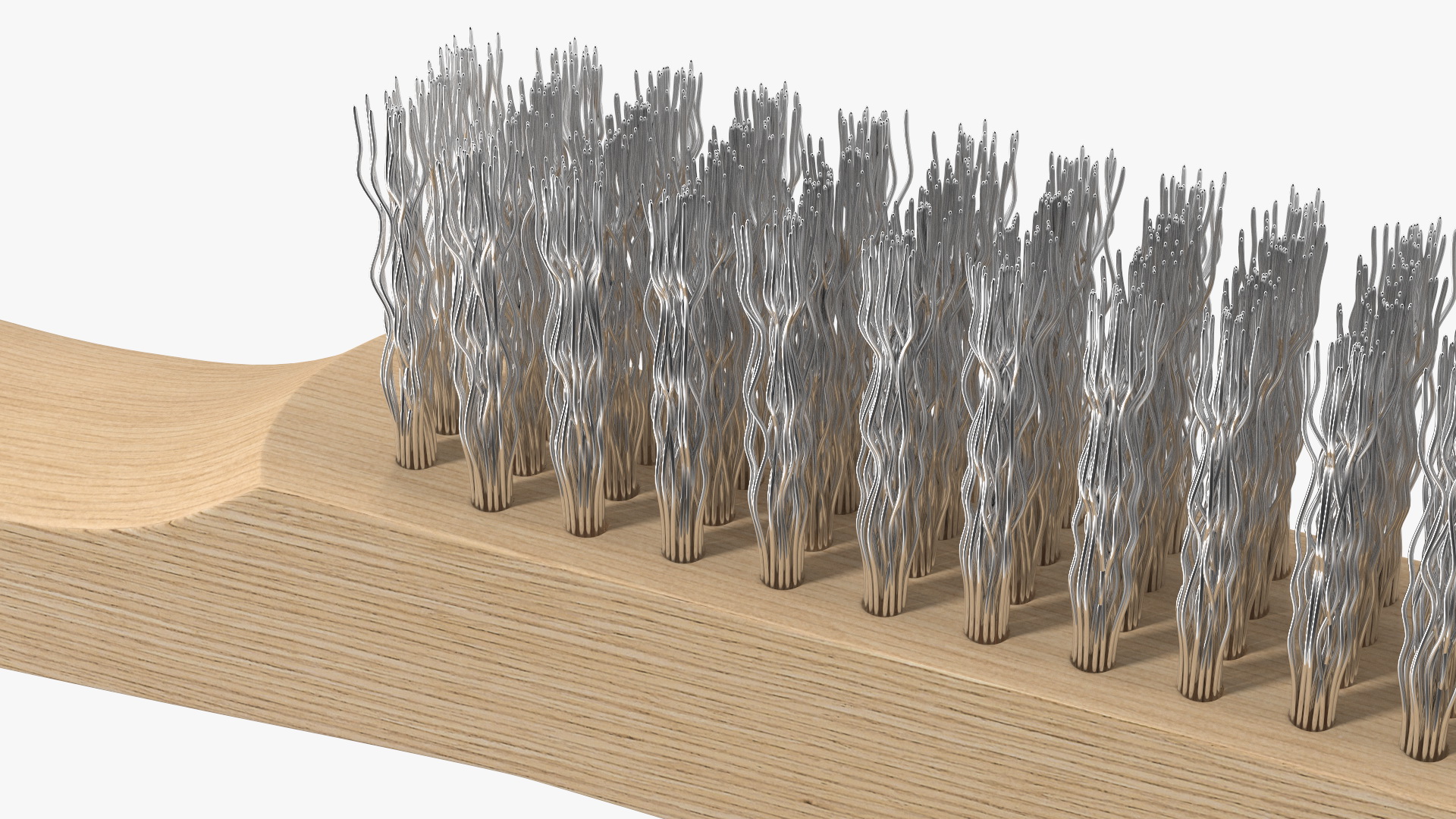 3D model Wooden Handle Steel Wire Brush