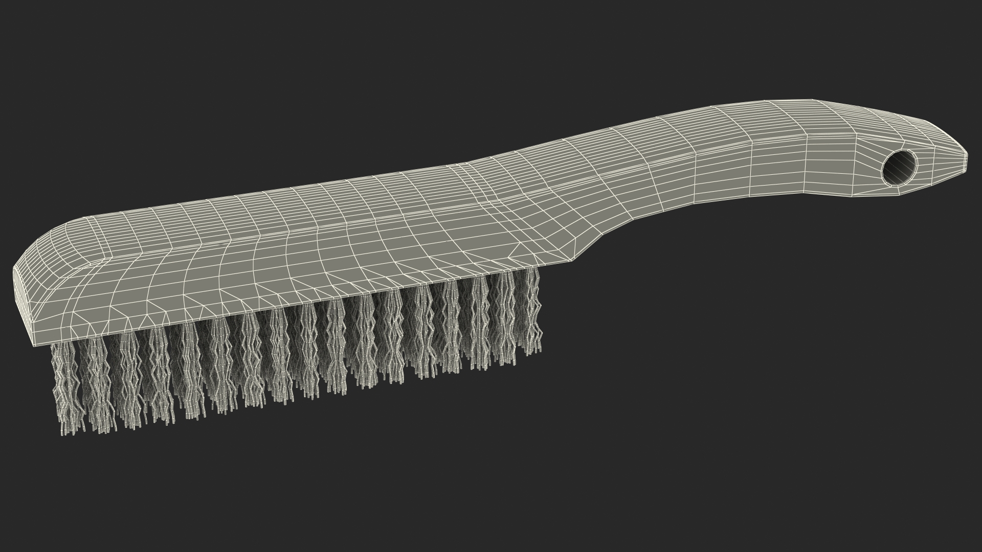 3D model Wooden Handle Steel Wire Brush