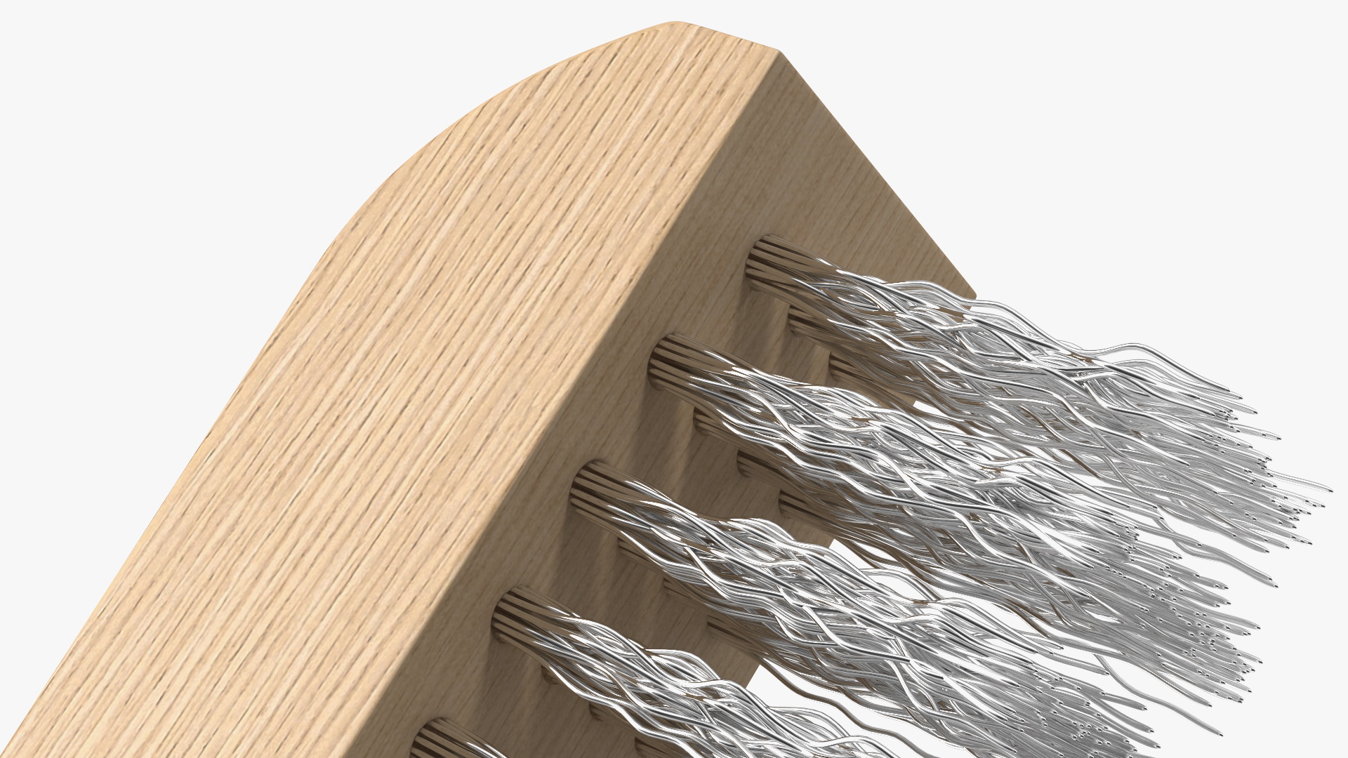3D model Wooden Handle Steel Wire Brush