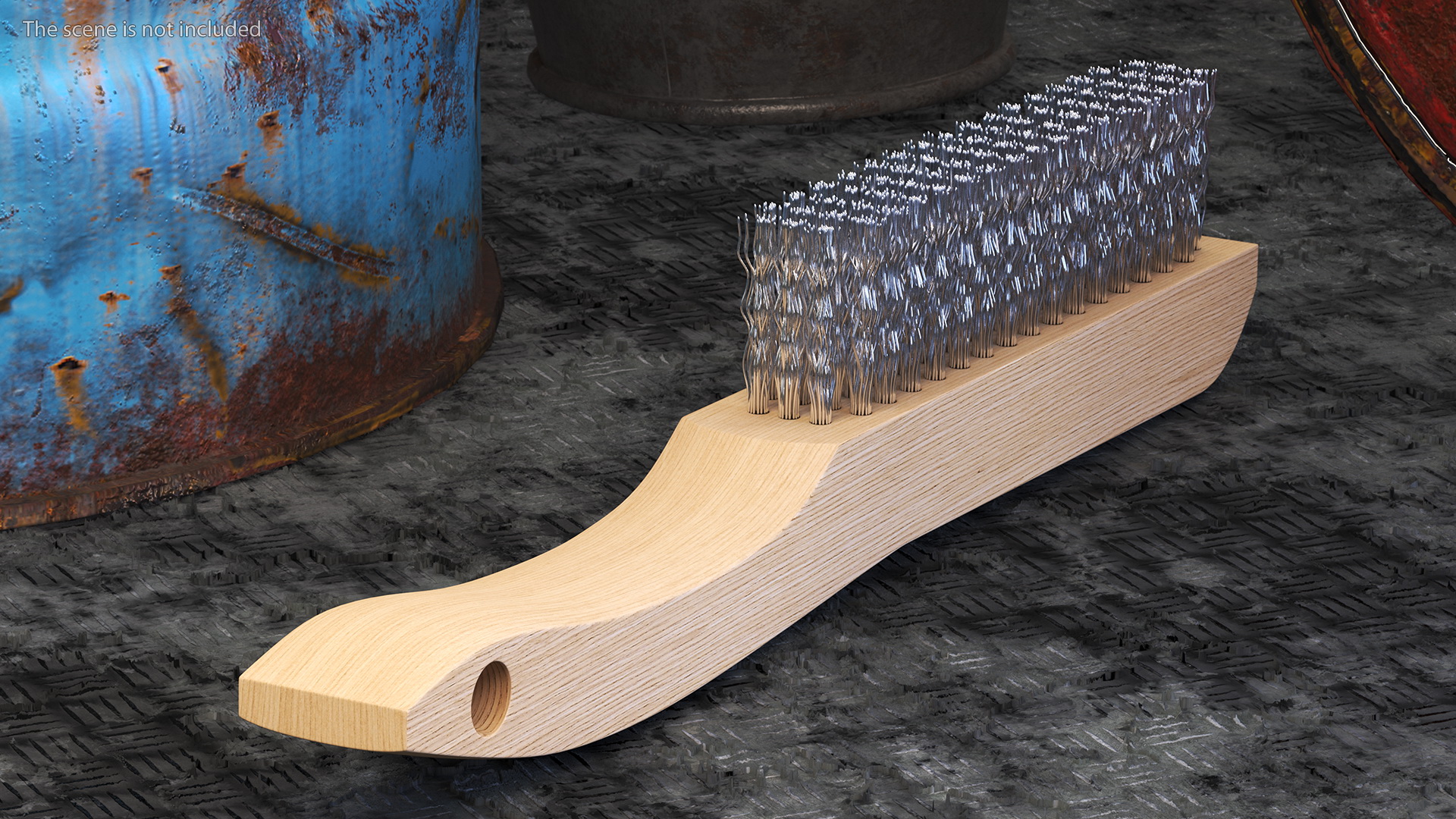3D model Wooden Handle Steel Wire Brush