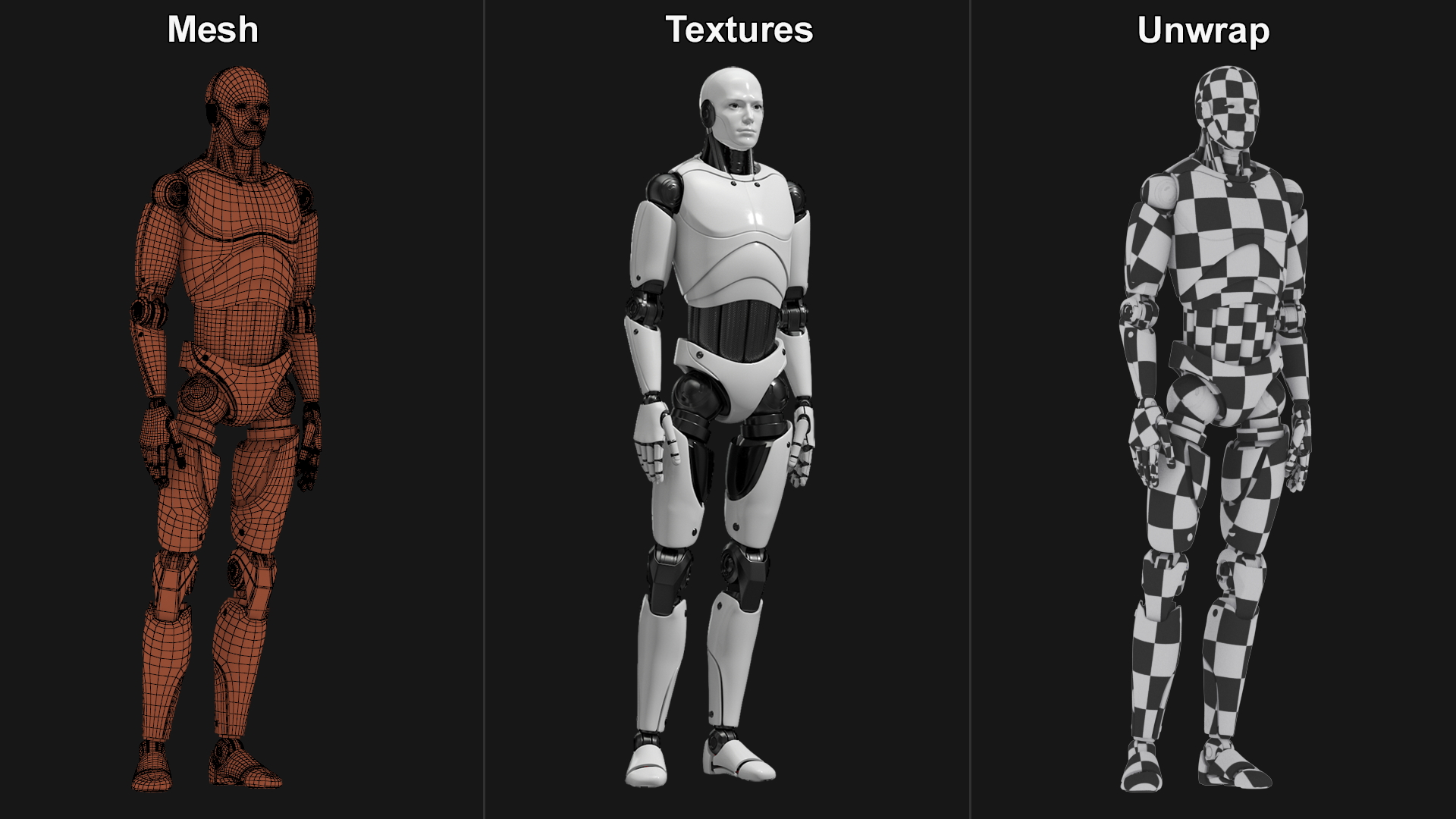 3D model Sci Fi Humanoid Male Robot Standing Pose