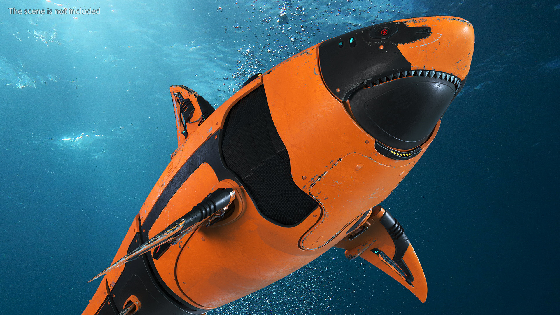 3D Shark Robot Orange model
