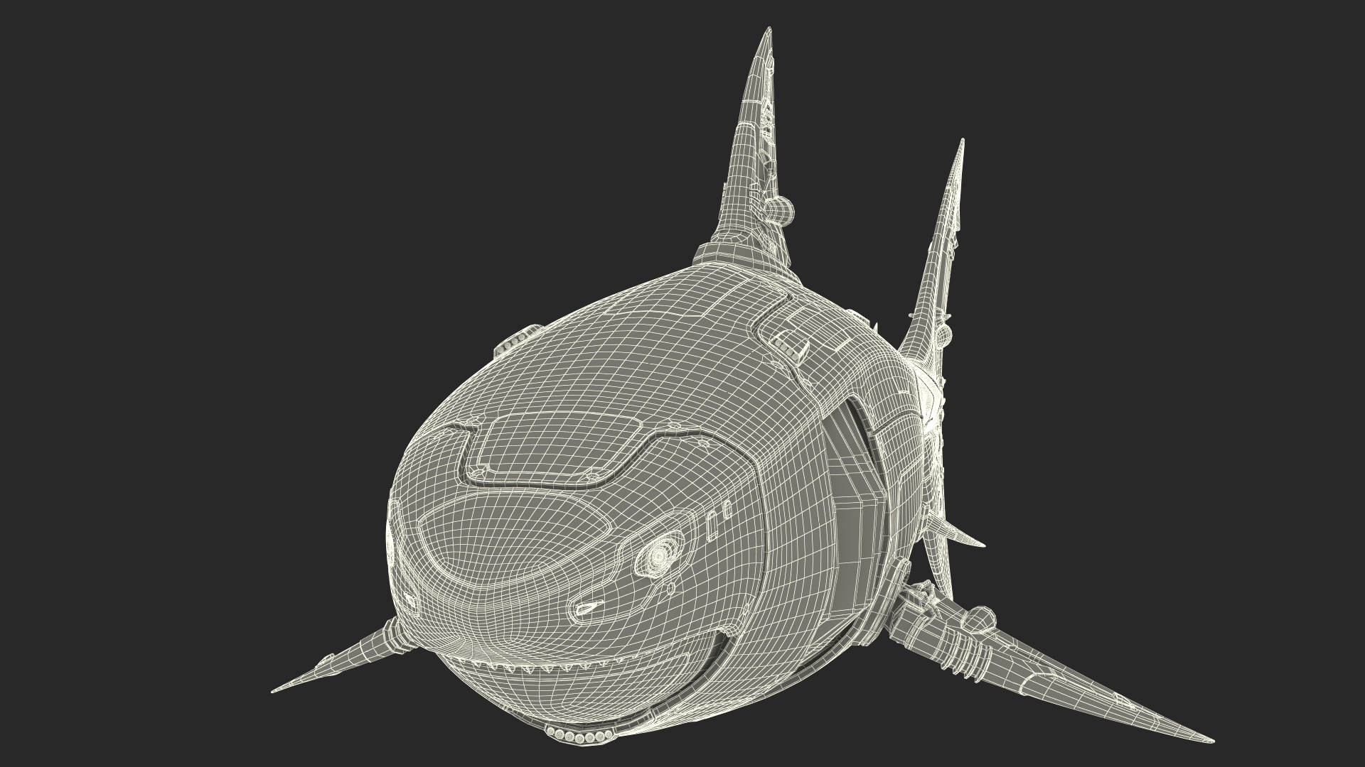 3D Shark Robot Orange model