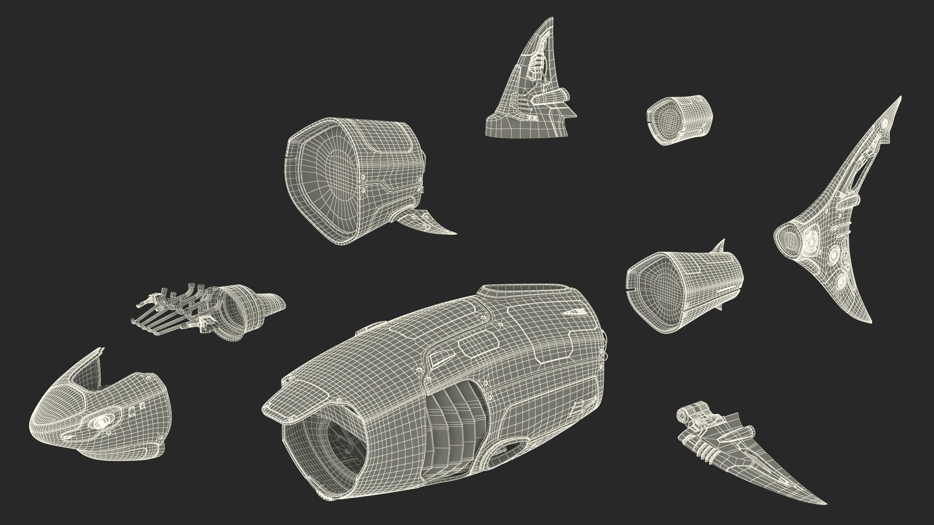 3D Shark Robot Orange model
