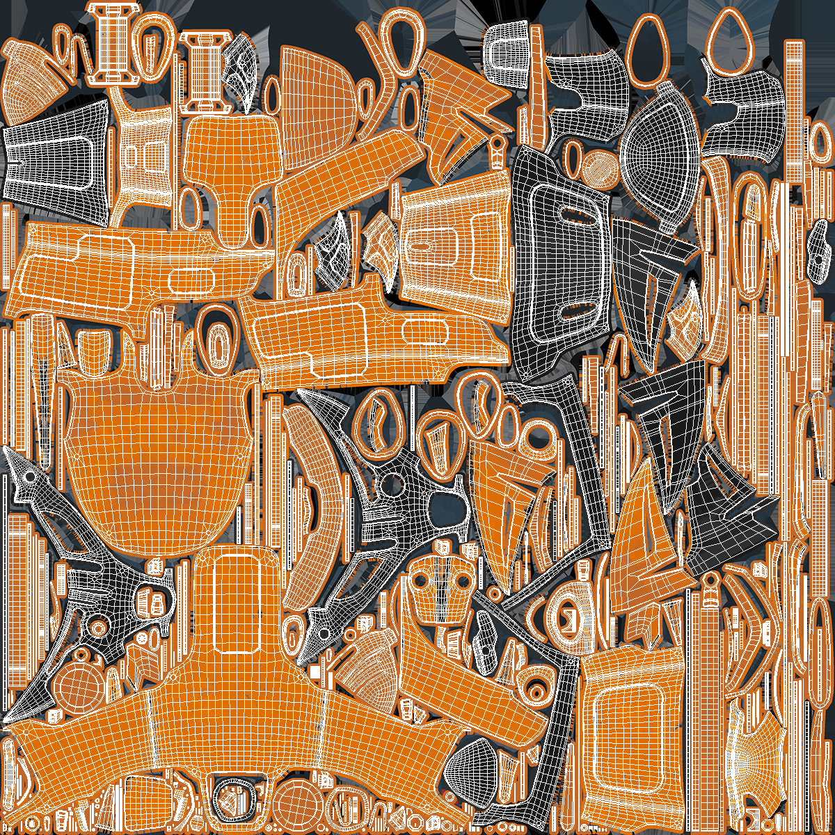 3D Shark Robot Orange model