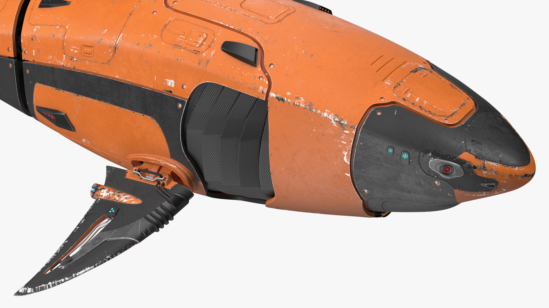 3D Shark Robot Orange model