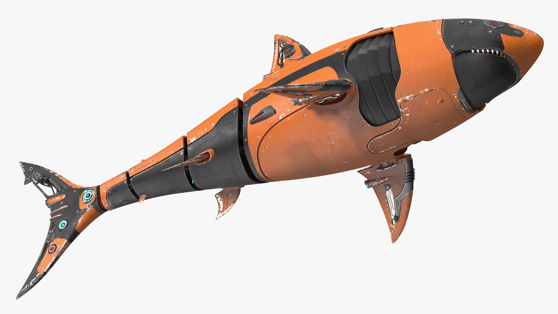 3D Shark Robot Orange model