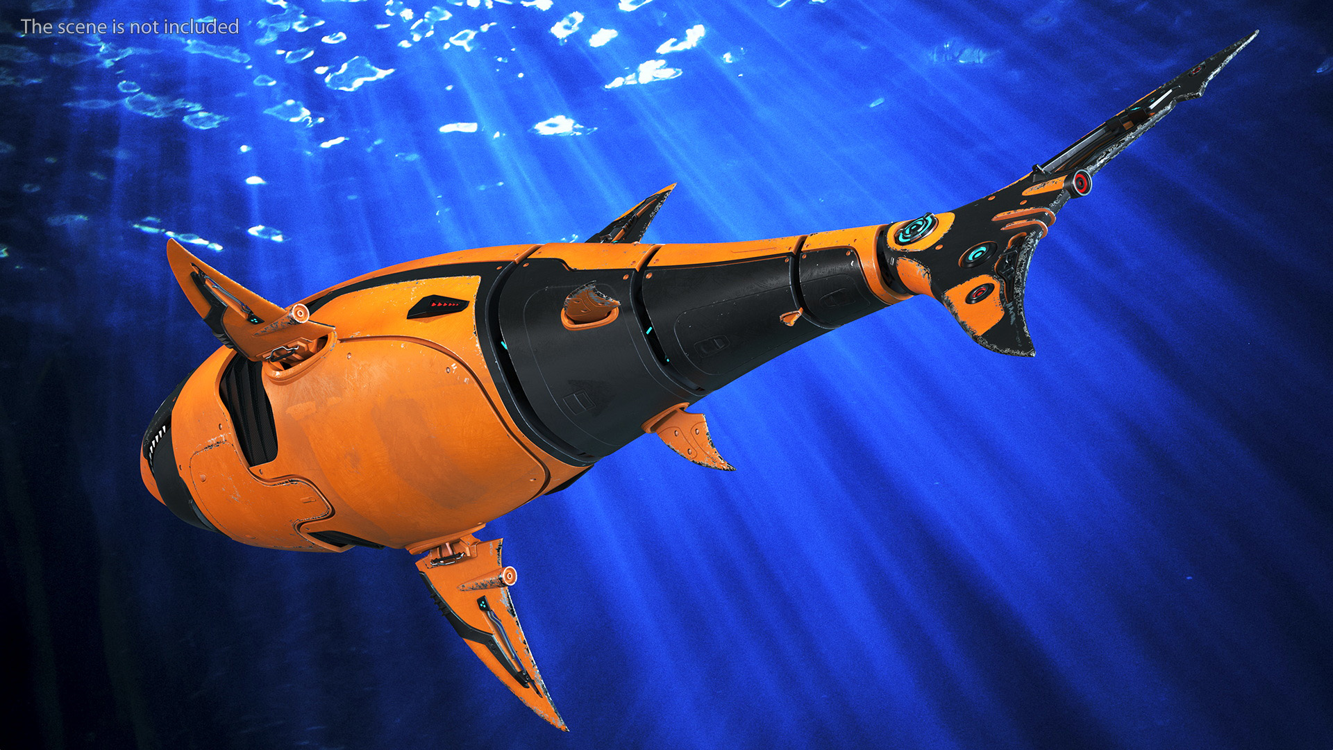 3D Shark Robot Orange model