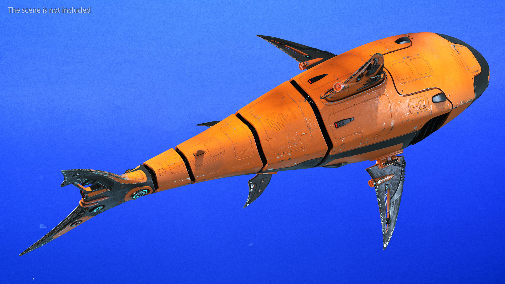 3D Shark Robot Orange model