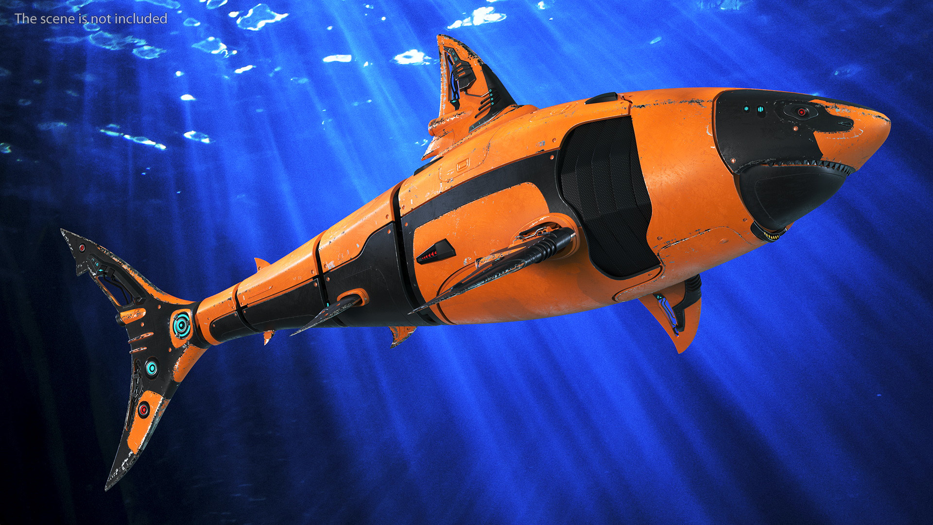 3D Shark Robot Orange model