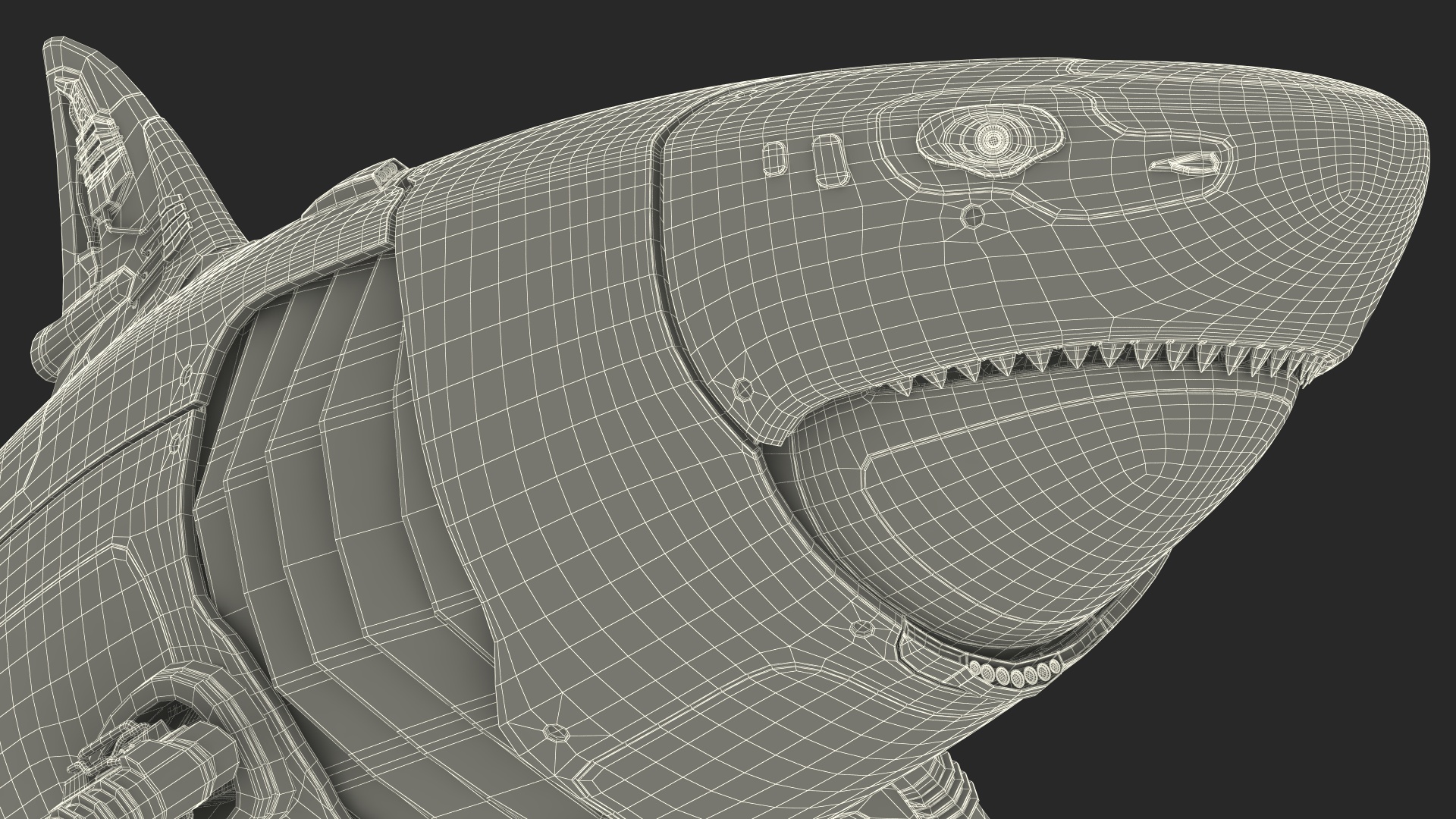 3D Shark Robot Orange model